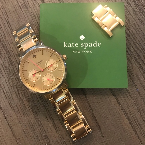 kate spade Accessories - Kate Spade Gramercy Gold Watch, Pink Accents